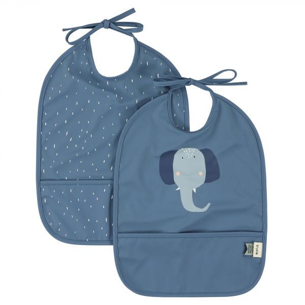 Lot de 2 bavoirs imperméables Mrs. Elephant