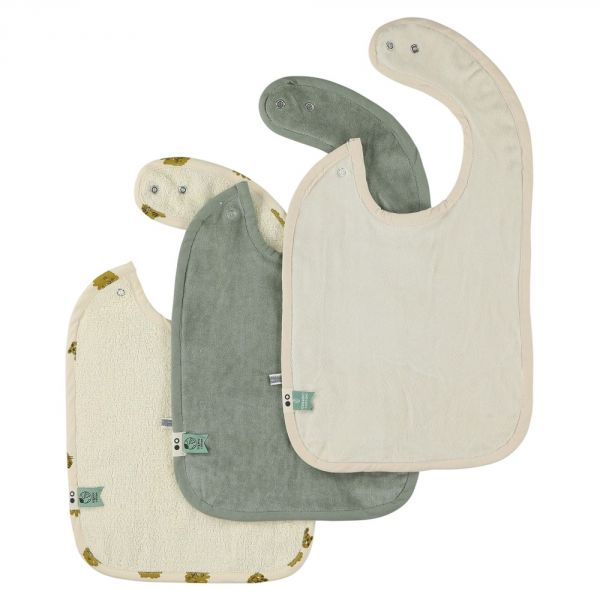 Lot de 3 bavoirs Lucky Leopard