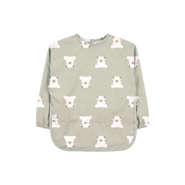 Bavoir imperméable à manches et poche récupératrice Fluffy 6M+