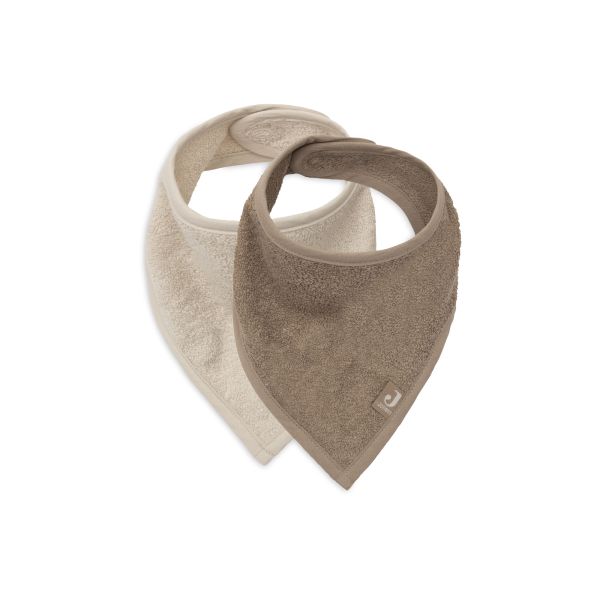 Lot de 2 bavoirs bandana Sand/Milky Coffee