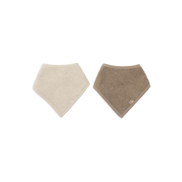 Lot de 2 bavoirs bandana Sand/Milky Coffee
