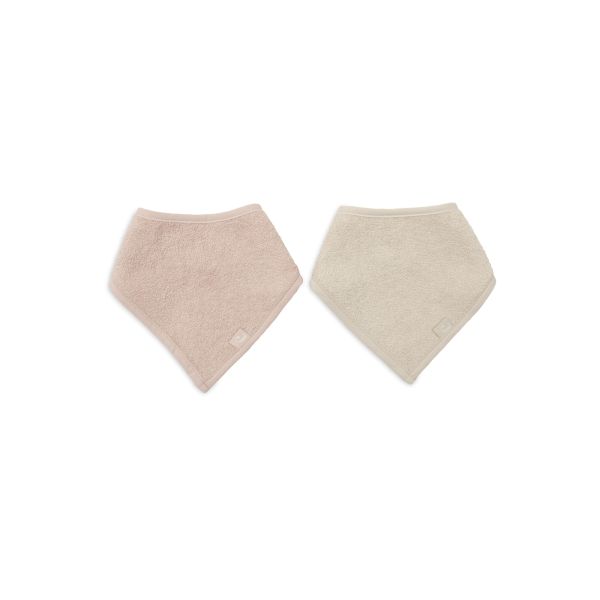 Lot de 2 bavoirs bandana Silk Rose/Sand