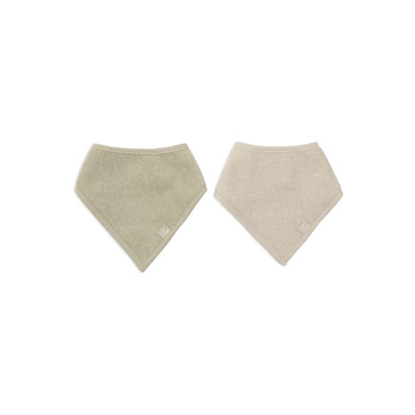 Lot de 2 bavoirs bandana Soft Matcha/Sand