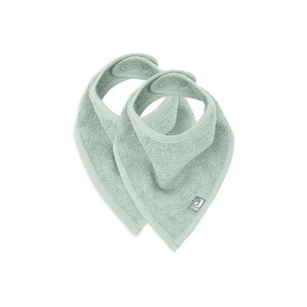 Lot de 2 bavoirs bandana éponge Ash Green