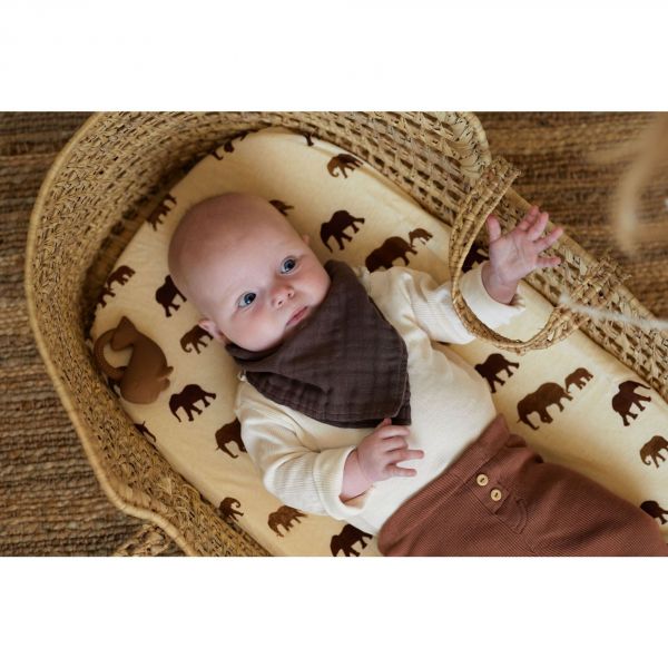 Lot de 2 bavoirs bandana wrinkled cotton chestnut