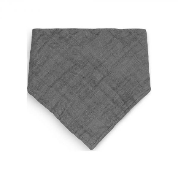 Lot de 2 bavoirs bandana wrinkled cotton storm grey