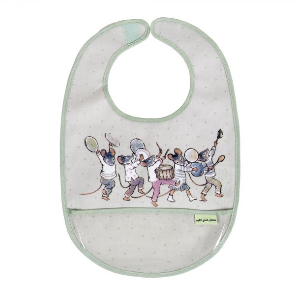 Bavoir en toile cirée Ernest et Célestine - Rose