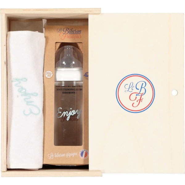 Coffret biberon 360 ml + bavoir - Enjoy