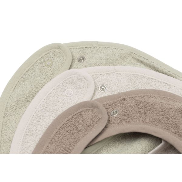 Lot de 3 bavoirs éponge Sand/Soft Matcha/Milky Coffee