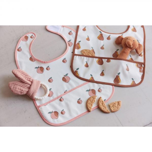 Lot de 2 bavoirs imperméables Peach