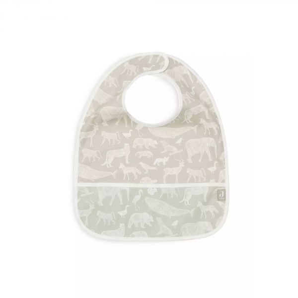 Lot de 2 bavoirs imperméables Animaux Olive
