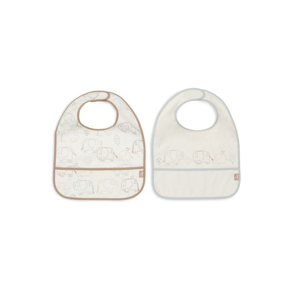 Lot de 2 bavoirs imperméables Elephant Tales