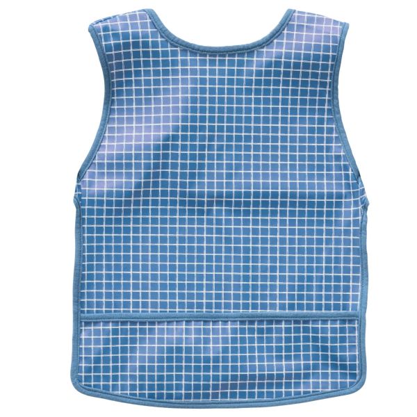 Bavoir imperméable carreaux bleus 6-24 mois
