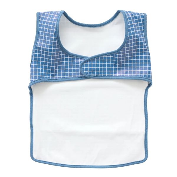 Bavoir imperméable carreaux bleus 6-24 mois
