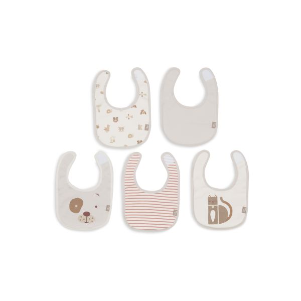Lot de 5 bavoirs imperméables Animal Friends