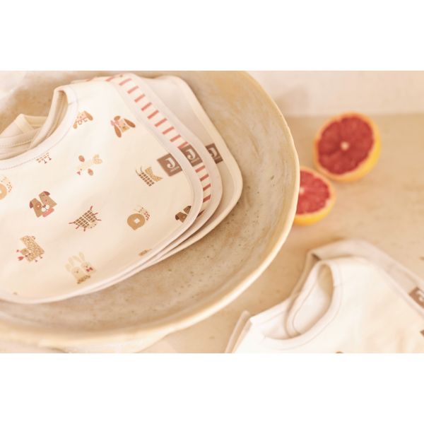 Lot de 5 bavoirs imperméables Animal Friends