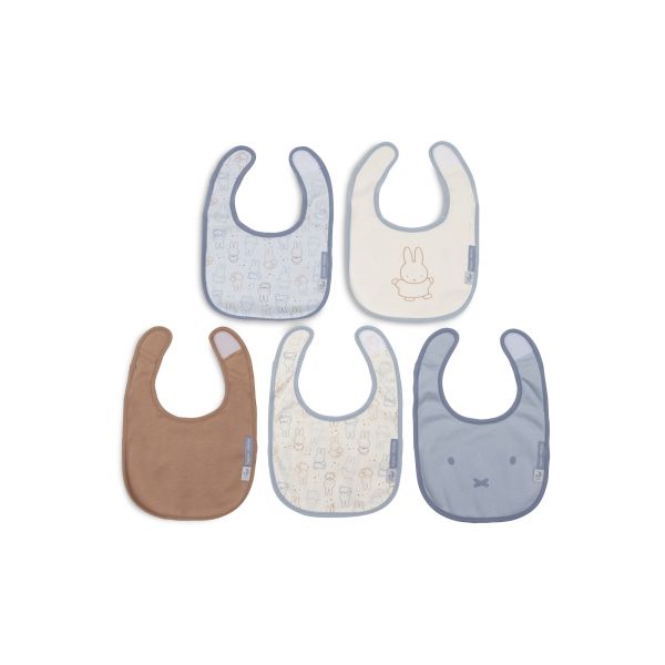 Lot de 5 bavoirs imperméables Miffy Moments - Cloudy Blue
