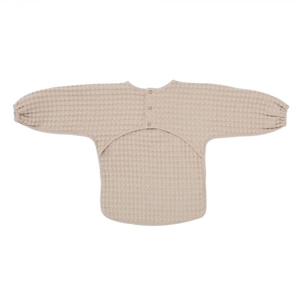 Bavoir manches longues en coton gaufré  6/24mois - latte