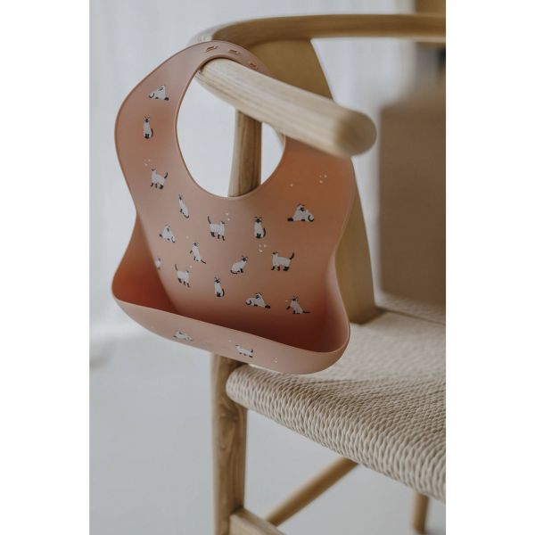 Bavoir récupérateur en silicone Magnolia Orange