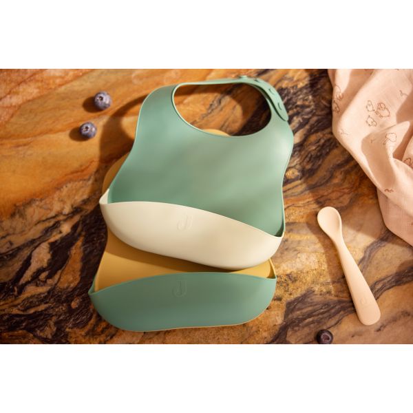 Lot de 2 bavoirs silicone Jade Shades