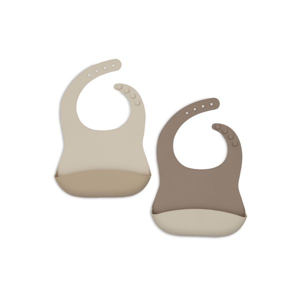 Lot de 2 bavoirs silicone Natural Shades