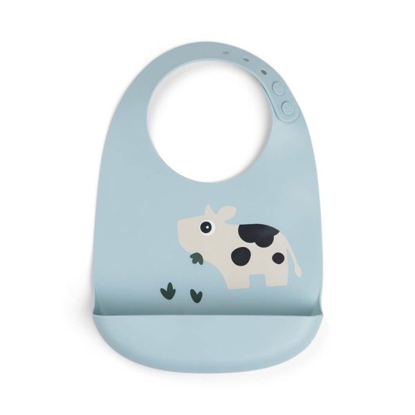 Bavoir en silicone Dotti Bleu