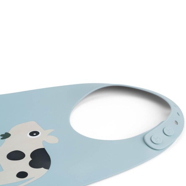 Bavoir en silicone Dotti Bleu