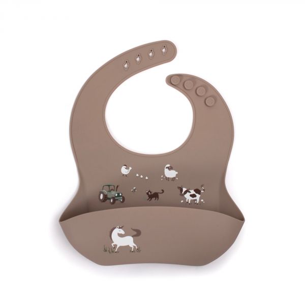 Bavoir en silicone -  A la ferme