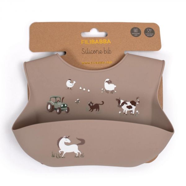 Bavoir en silicone -  A la ferme