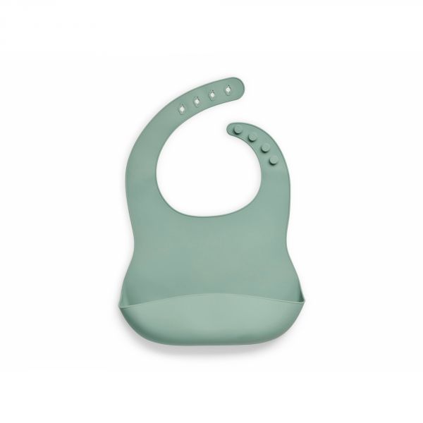 Bavoir en silicone Ash green