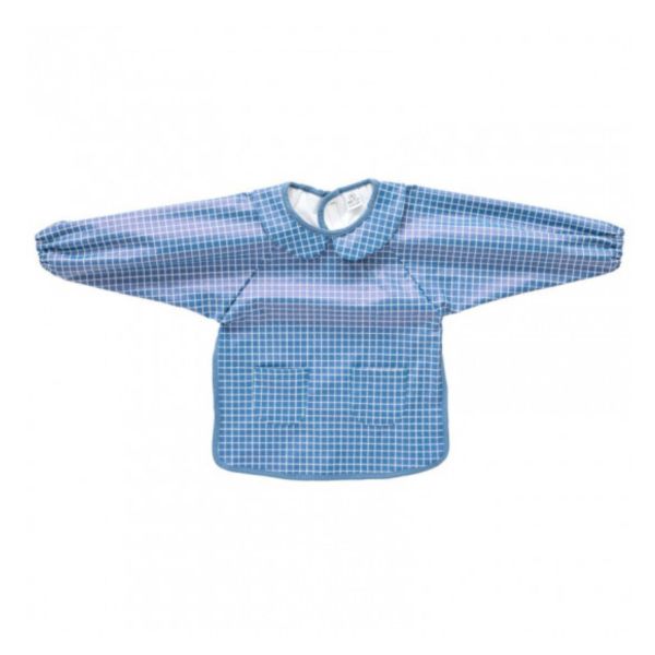 Bavoir tablier col claudine imperméable - carreaux 6/24 mois