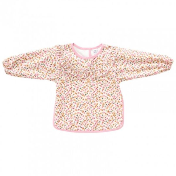 Bavoir tablier col claudine imperméable - froufrou léopard 6/24 mois