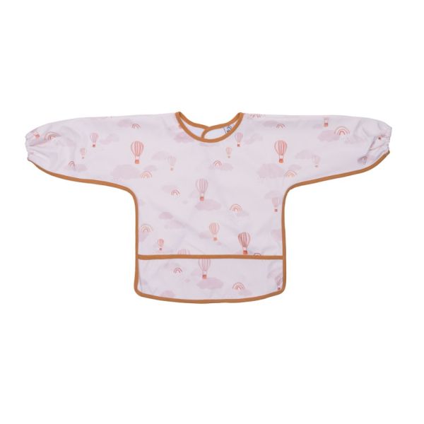 Bavoir tablier col claudine imperméable - Montgolfières 6/24 mois