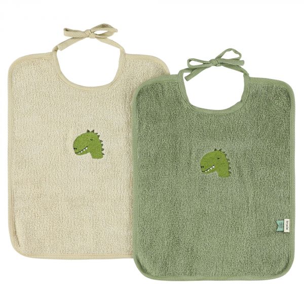 Lot de 2 bavoirs XL Mr. Dino