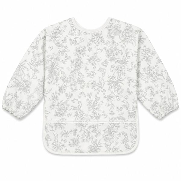 Bavoir à manches imprimé Toile de Jouy Gris
