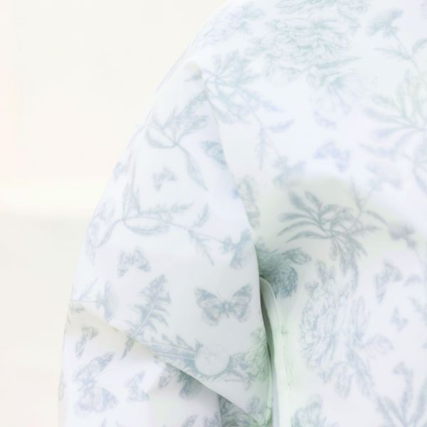 Bavoir à manches imprimé Toile de Jouy Gris