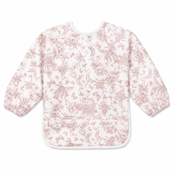 Bavoir à manches imprimé Toile de Jouy Rose