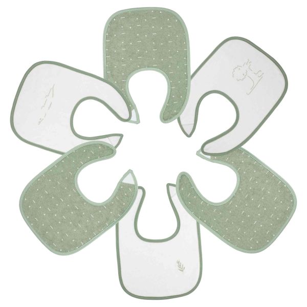 Lot de 6 bavoirs 1er âge 6 couleurs Grafic