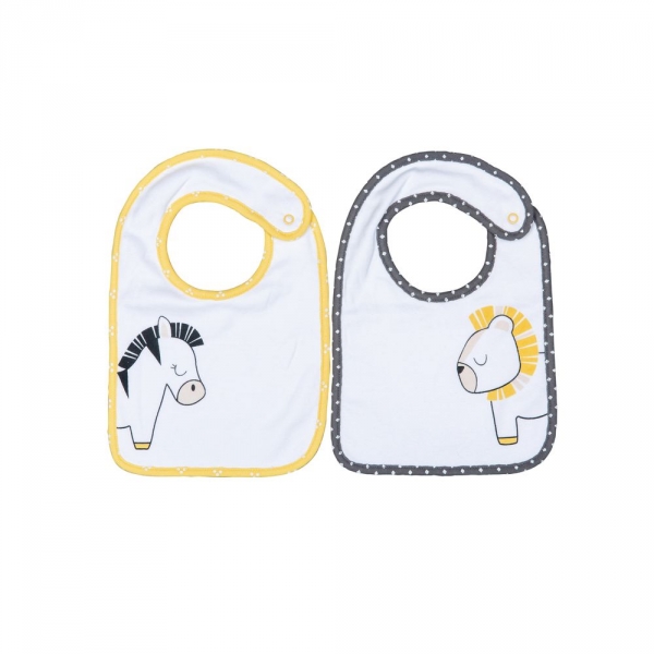 Lot de 2 bavoirs bébé Pluche et Pompon