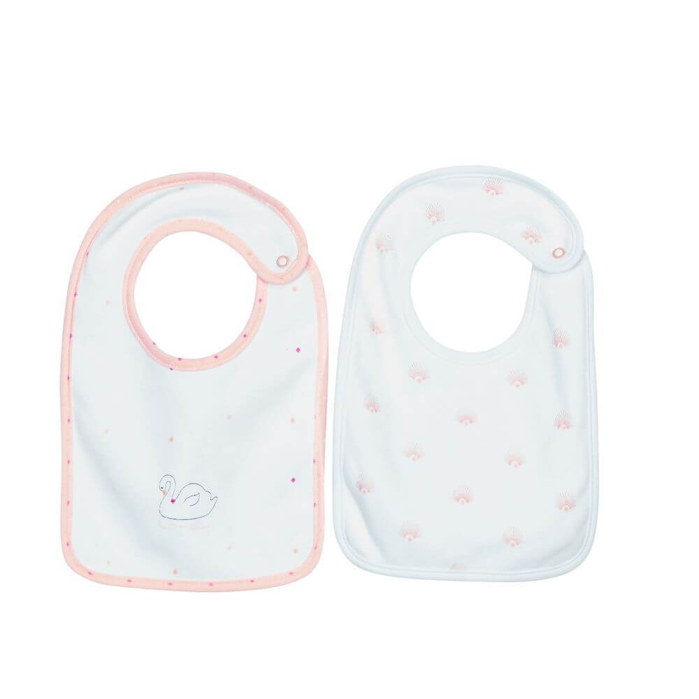 Sauthon Baby Deco Lot De 2 Bavoirs Bebe Baby Swan Made In Bebe