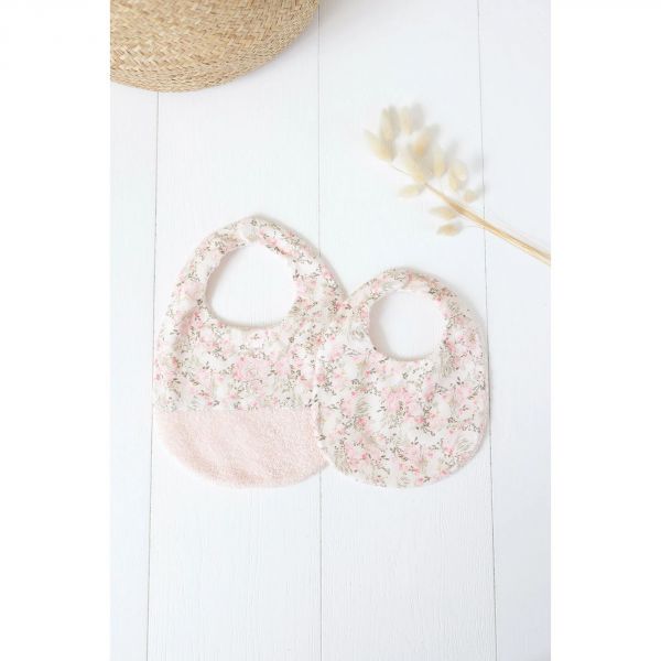 Bavoir bébé fleuri jardin hivernal T 2