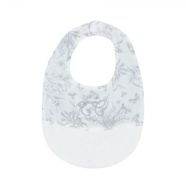 Bavoir bébé Toile de Jouy gris T2