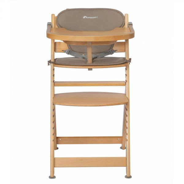 Chaise haute évolutive Timba avec coussin beige