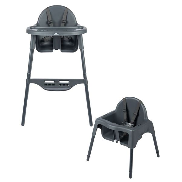 Chaise haute évolutive Meely Graphite