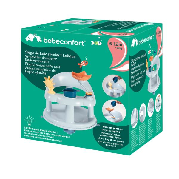 Siège de bain pivotant bébé ludique
