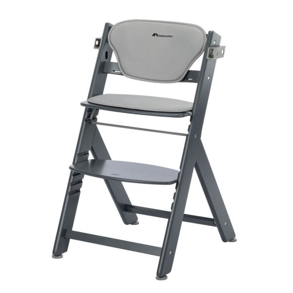 Chaise haute évolutive Timba² blanc avec coussin grey