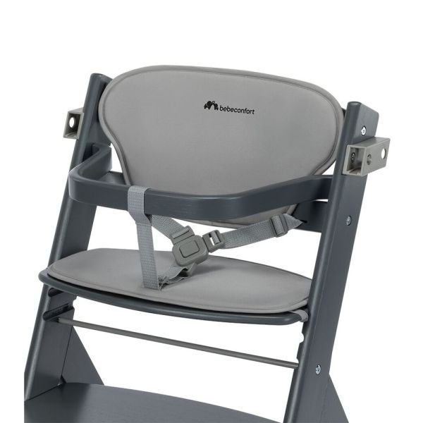 Chaise haute évolutive Timba² blanc avec coussin grey