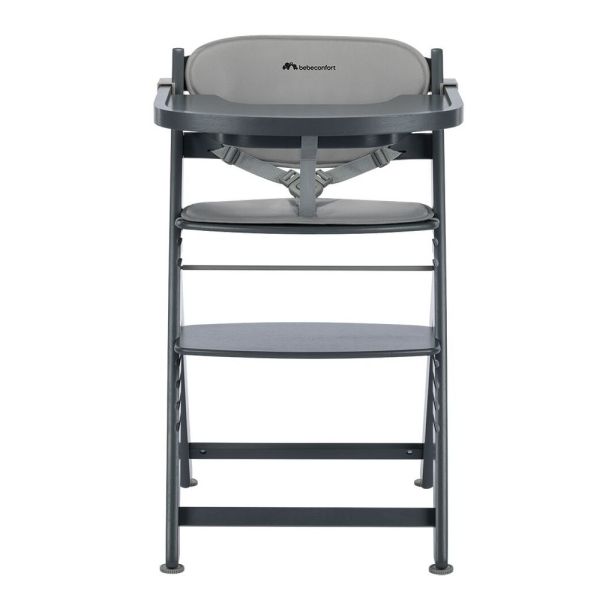 Chaise haute évolutive Timba² blanc avec coussin grey