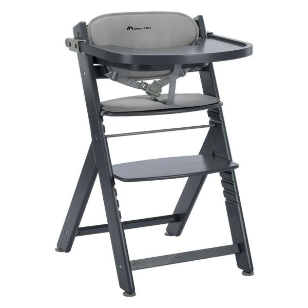 Chaise haute évolutive Timba² blanc avec coussin grey