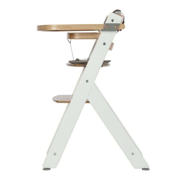 Chaise haute évolutive Timba² Light Wood avec coussin beige